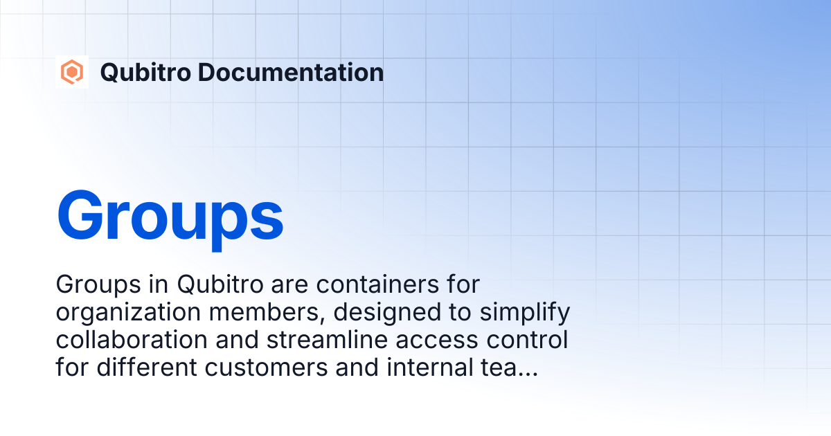 Groups | Qubitro Documentation