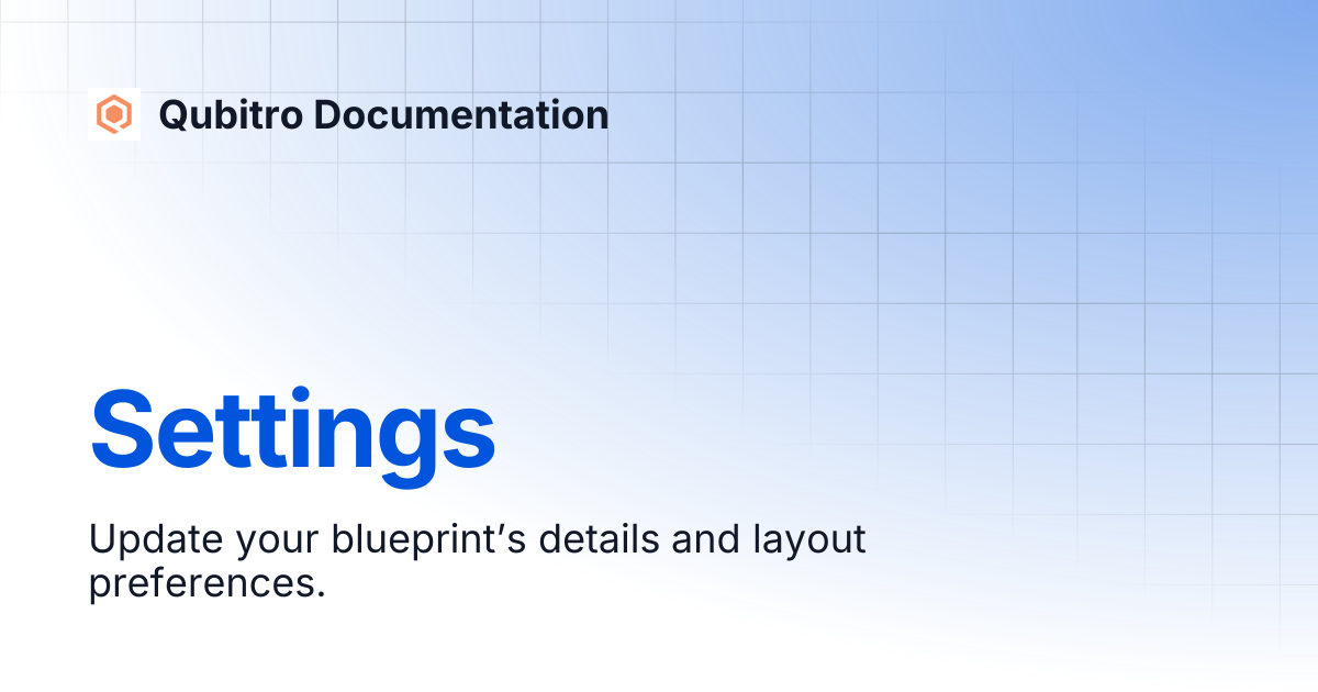 Settings | Qubitro Documentation